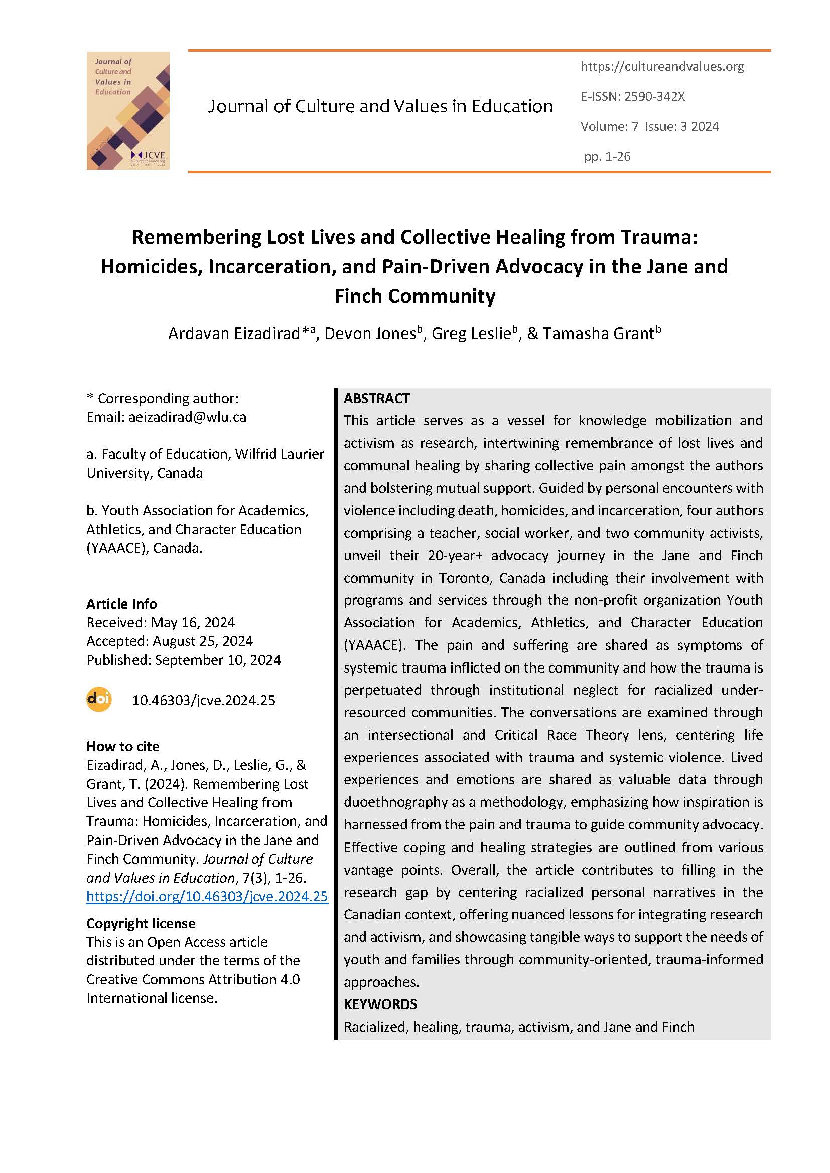 Remembering Lost Lives and Collective Healing Cover